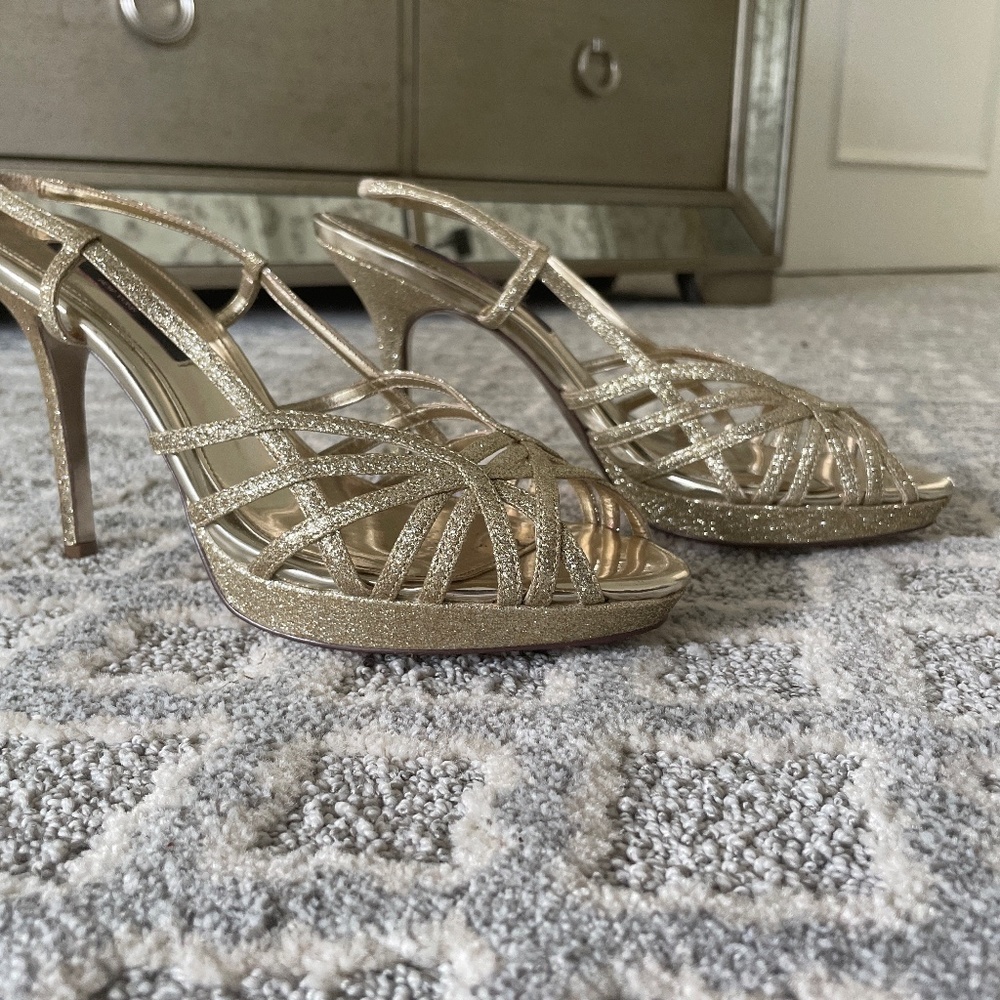 Gold Glitter Nina New York Heels